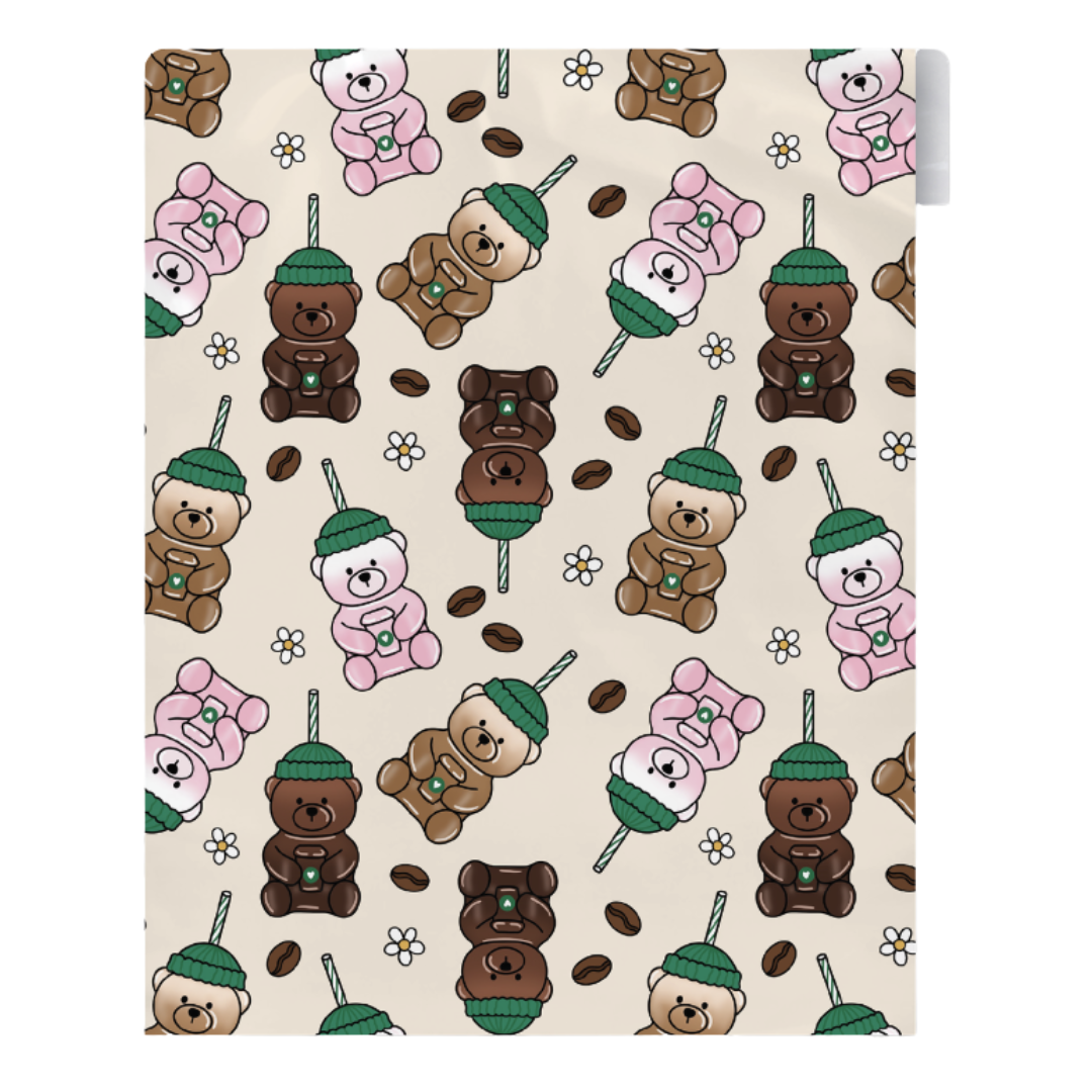 STARBUCKS TEDDY BEARS POLY MAILER GIFT WRAP | 10 x 13