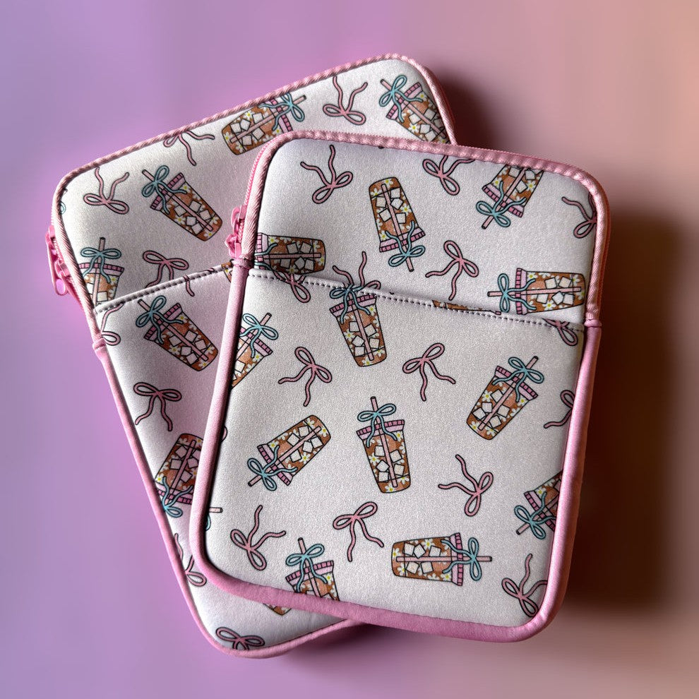 ICED COFFEE & BOWS -KINDLE/BOOK SLEEVE
