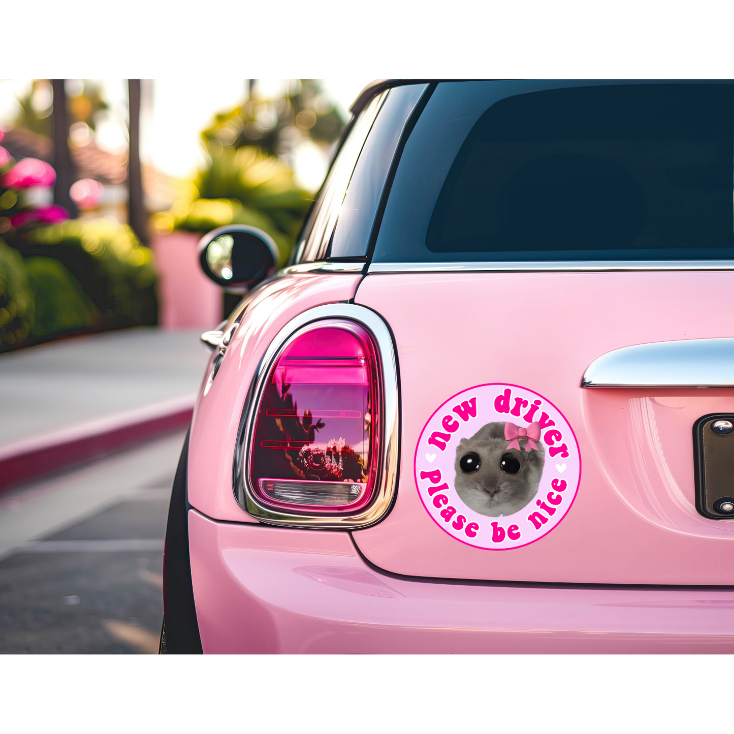 NEW DRIVER JUST A GIRL BUMPER STICKER