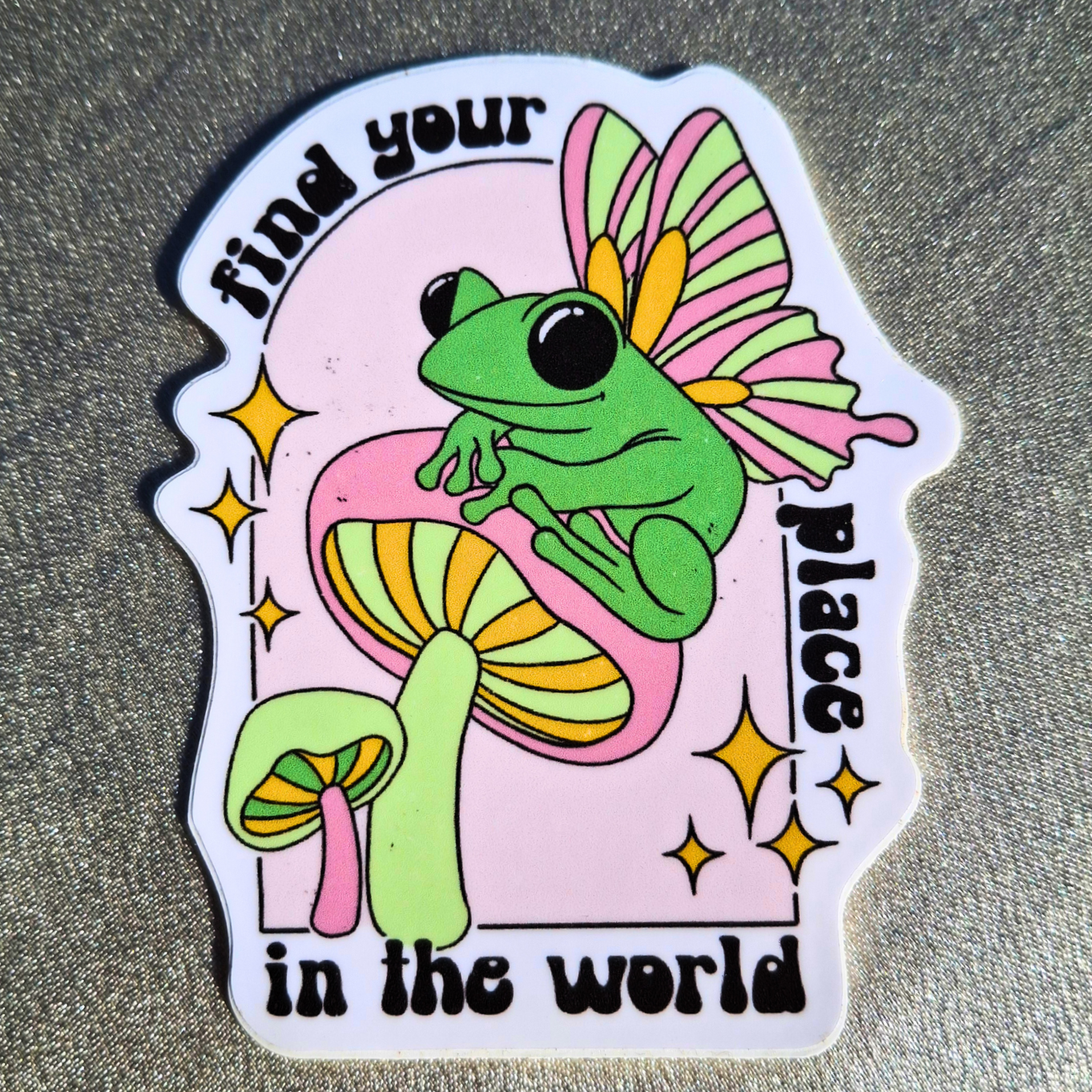 FIND YOUR PEACE FROG STICKER