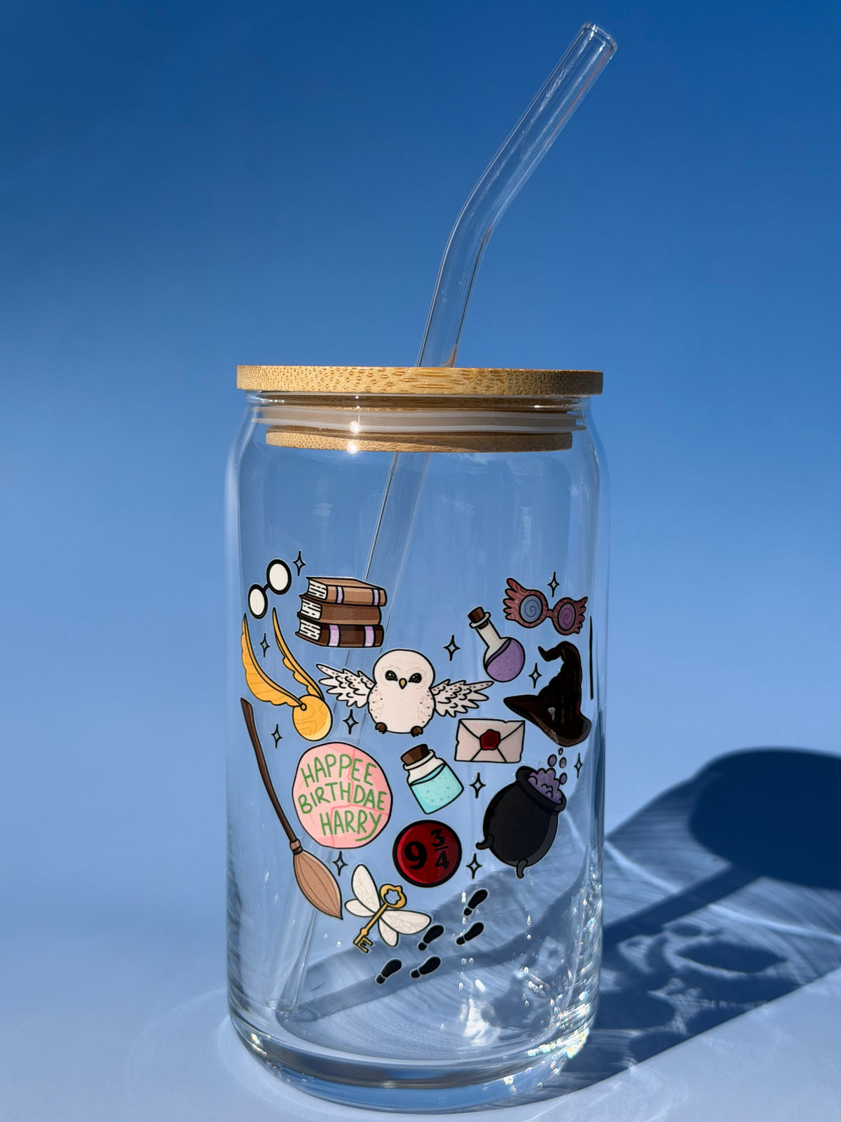 Wizard Potter Magic Heart Glass Cup