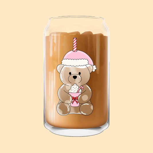 STARBUCKS PINK TEDDY BEAR COFFEE UV-DTF CUP DECAL