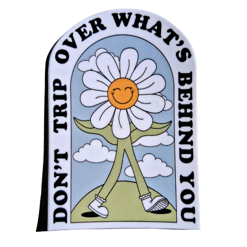 DONT TRIP OVER WHATS BEHIND STICKER