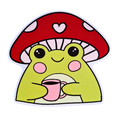 COFFEE MUG FROG STICKER