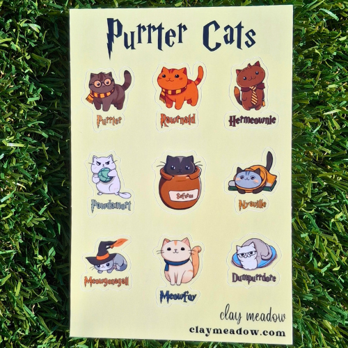 HP WIZARD CATS STICKER SHEET