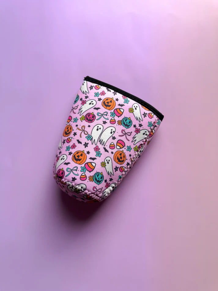 PINK PUMPKIN & GHOSTIES CUP SLEEVE