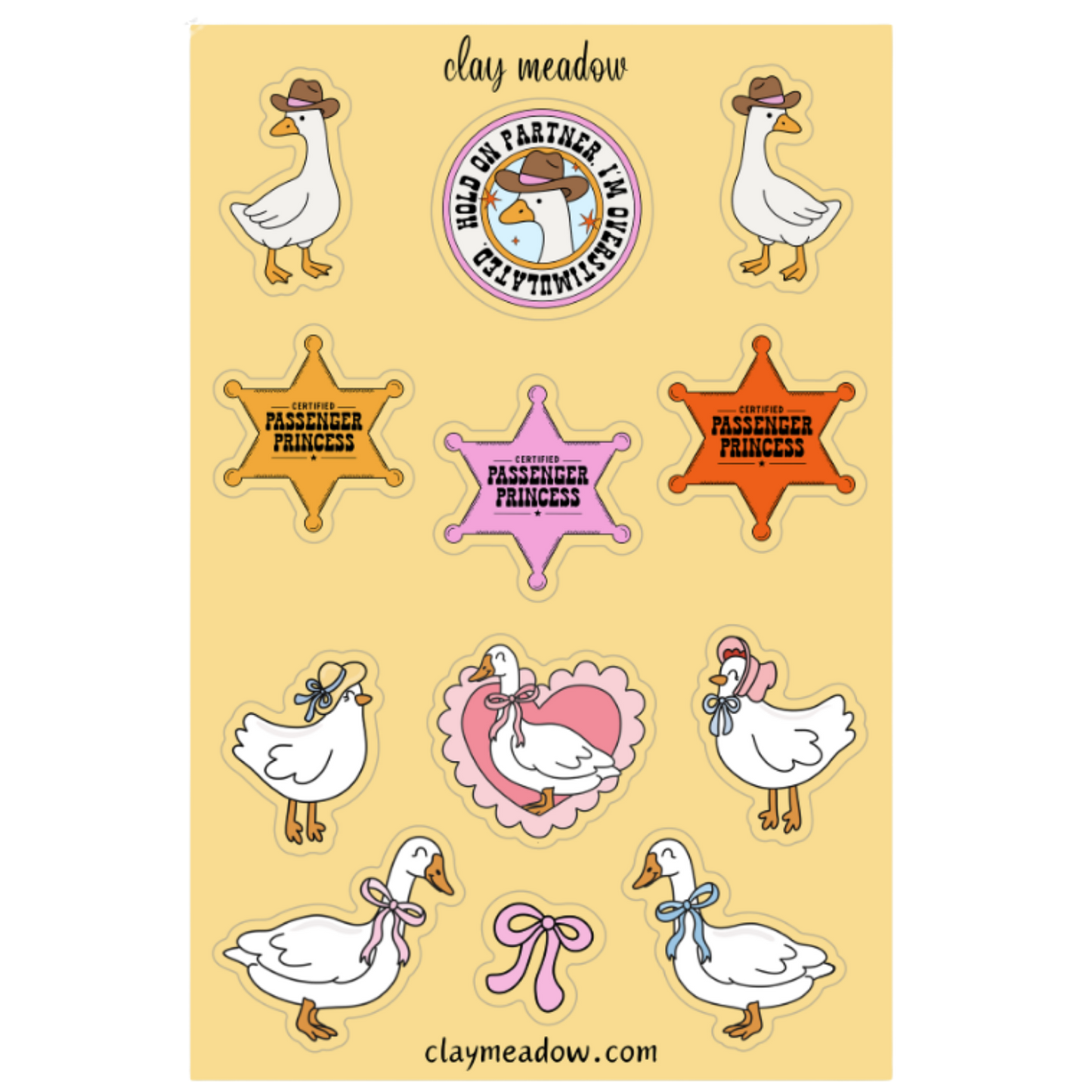SILLY GOOSE DELULU GIRL STICKER SHEET