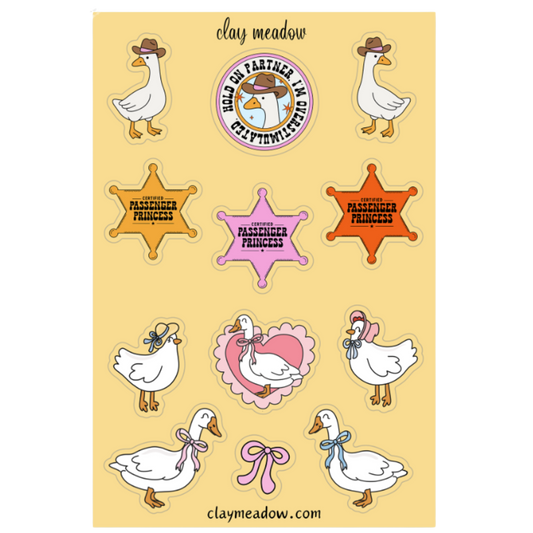 SILLY GOOSE DELULU GIRL STICKER SHEET