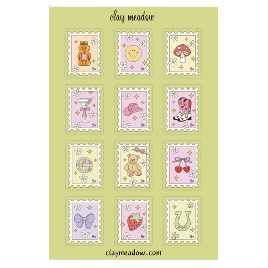 CUTE STAMPS STICKER SHEET