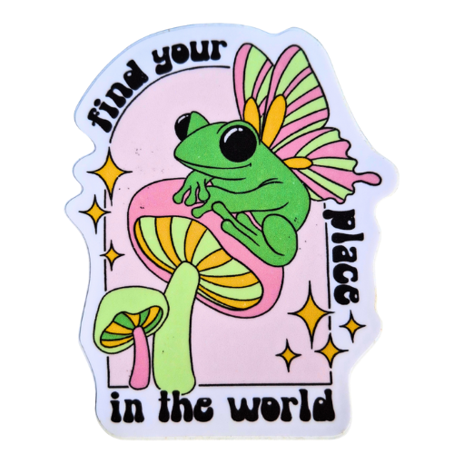 FIND YOUR PEACE FROG STICKER