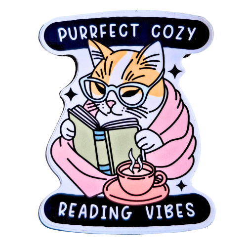 READING CAT STICKER