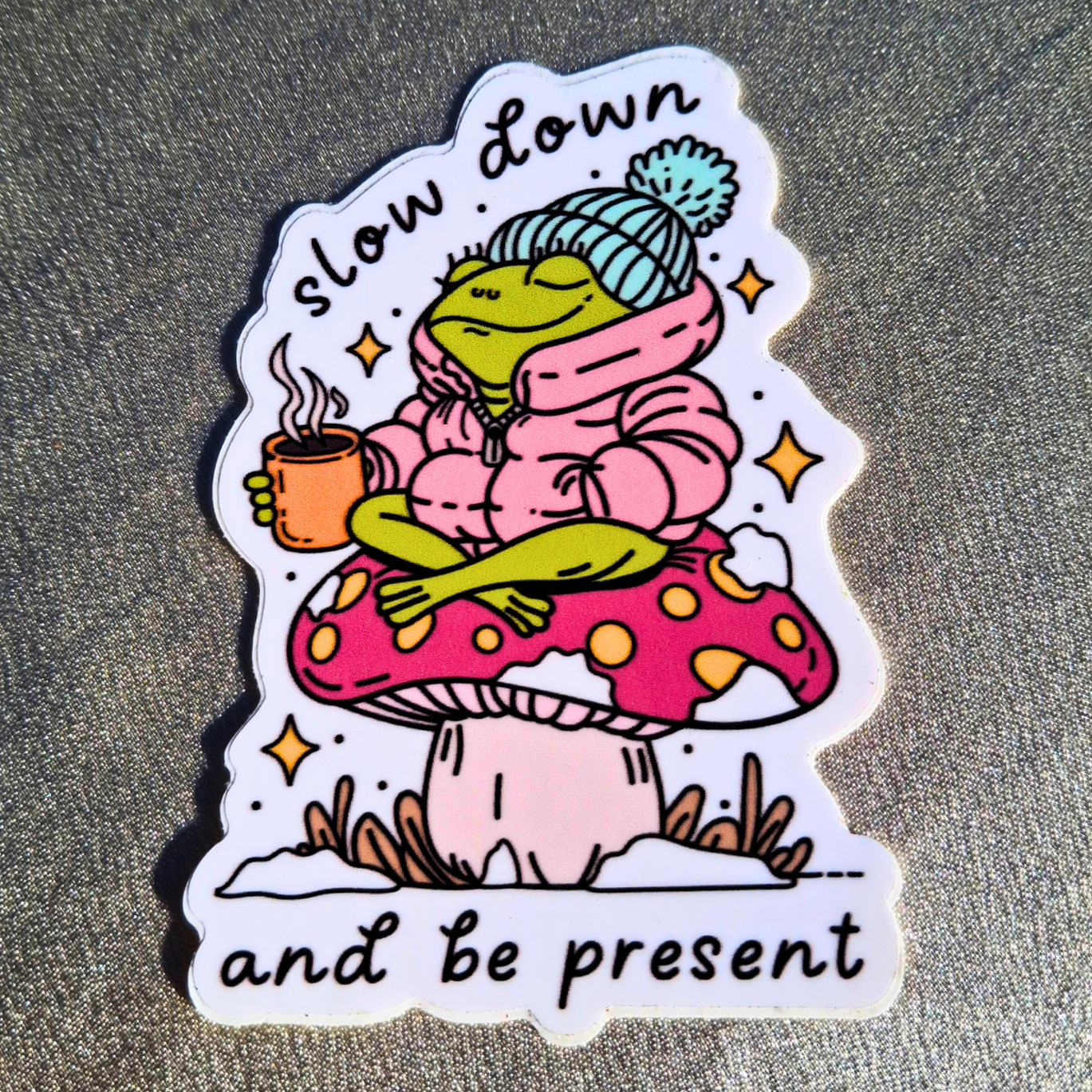 SLOW DOWN FROG STICKER