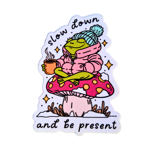 SLOW DOWN FROG STICKER