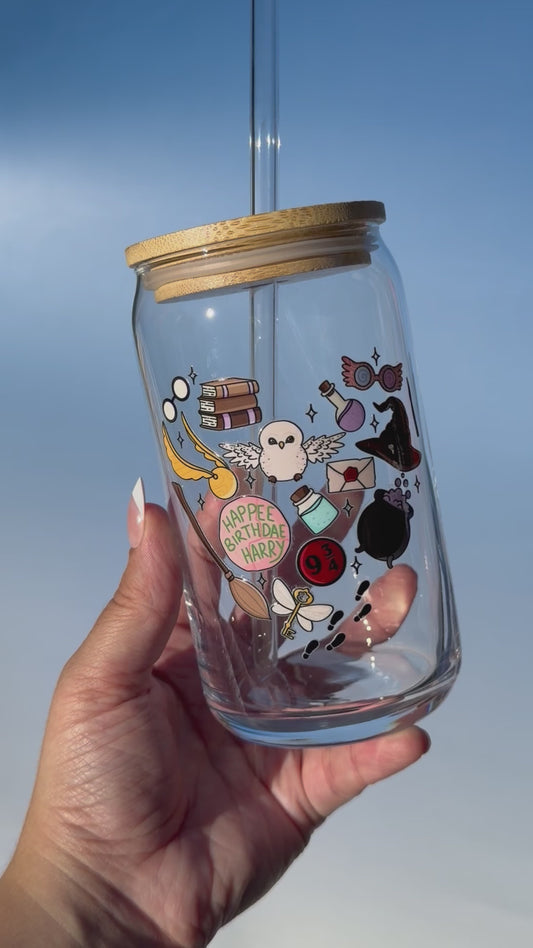 Wizard Potter Magic Heart Glass Cup